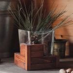 Duży drewniano-szklany wazon