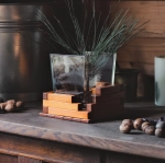  Duży drewniano-szklany wazon