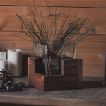 Duży wazon drewniano-szklany