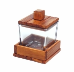 Organizer drewniano-szklany, duży, 500ml. 