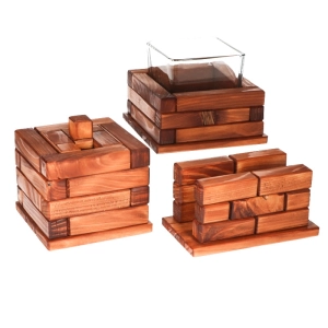 Drewniany Zestaw, Cukierniczka, Serwetnik, Salaterka. 