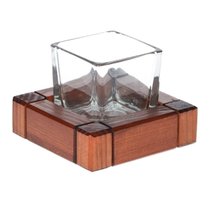 Drewniano-szklany kubek do mycia zębów