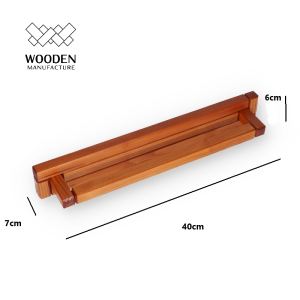 Drewniany reling naścienny, łazienkowy.