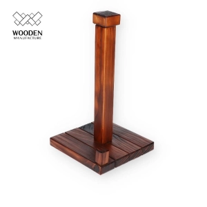 Drewniany stojak na ręcznik papierowy. 