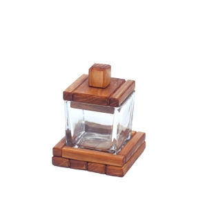 Organizer drewniano-szklany, mały, 100ml. 