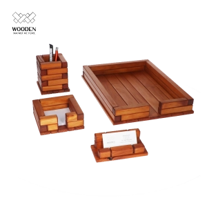 Zestaw Przybornik na karteczki, wizytownik, kubek na długopisy, Przybornik na kartki A4.