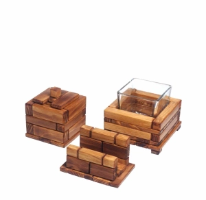 Zestaw Drewniany, Cukierniczka, Serwetnik, Salaterka.